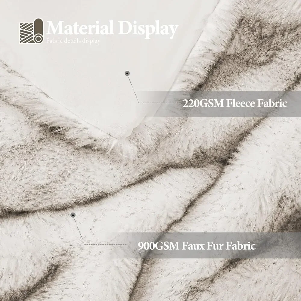 1000GSM Faux Fur Super Thick Warm Cozy Heavy Throw Blanket 50x60 Luxury - Picture 5 of 9